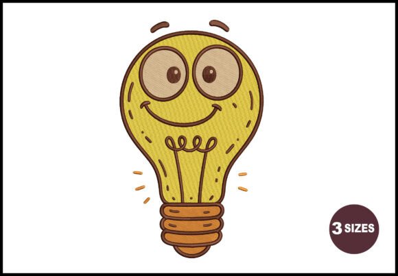 Smiling Light Bulb Embroidery Design: A Joyful Stitch Review